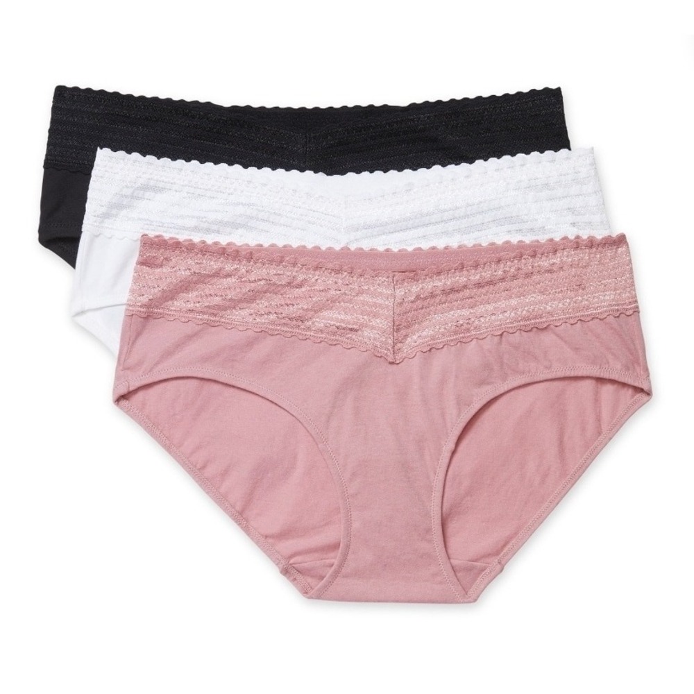WARNERS Dig-frew comfort waistband, Hipster cotton with‎ Lace 3pk XXL